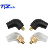 👉 Earphone zwart zilver Black Silver DIY Custom Pin 135 Degree For MMCX Solderr Wire Connector Plug ER4 XR SR ER4SR ER4XR SE315 SE535 UE900