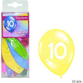 👉 Active Leeftijdsballonnen cijfer 10 in gemixte kleuren 8712364842586