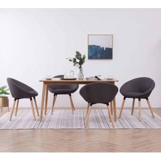 👉 Eetkamer stoel stof active grijs Eetkamerstoelen 4 st donkergrijs 8719883721224