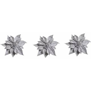 👉 Kerstboom zilver zilveren kunststof active 3x versiering kerstbloemen