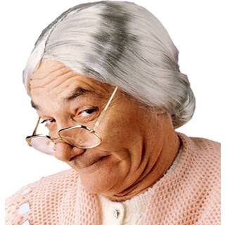 👉 Pruik plastic active Carnavalskleding: Pruik, grootmoeder (in doos) 8003558060078