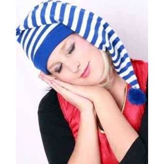 👉 Slaapmuts blauw witte active Blauw-witte voor carnaval 8713647750857