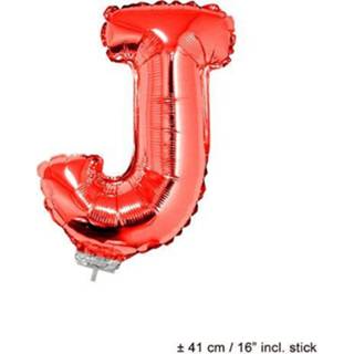 Folie rood active ballon letter J 8712364850635