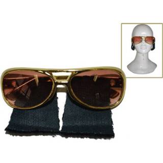 Gouden Elvis bril active the King met bakkenbaarden 8712364604498