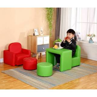 👉 Sofa leather small jongens meisjes baby's kinderen Multi functional children's easy to clean boy girl cute baby chair combination for kids