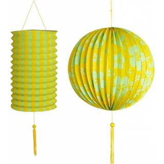 👉 Lampion gele active decoratie lampionnen set van 2 8003558025305