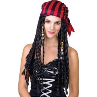 👉 Piraten pruik zwart active Ruige Mary met bandana in de kleur 5055294880468