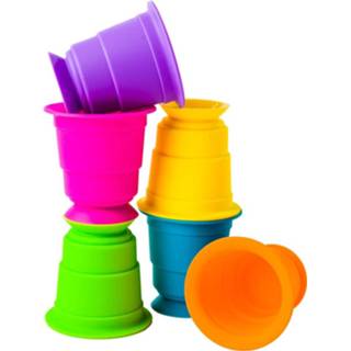 👉 Zuignap siliconen One Size meerkleurig Stapelbekers met zuignappen junior 811802023056