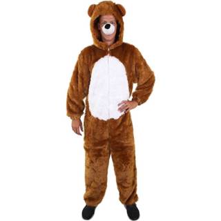 👉 Bruin active pluchen beren kostuum Bart volwassenen 8713647070016