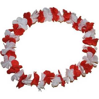 👉 Bloemenslinger rood wit active Leuke Luau bloemen slinger in de kleur 8712364608052