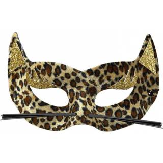 👉 Fluwelen gouden active luipaard masker met glitters 8003558036363