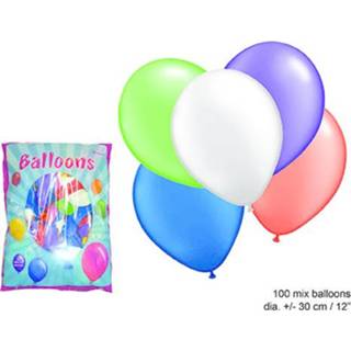 👉 Ballon multicolor active Mooie latex ballonnen in 100st. 8712364845570
