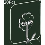 👉 Zuignap transparent 20PCS Nano-Glue Strong Suction Cup Hook Kitchen Bathroom Hanger 6 * 6cm Punch-free Seamless