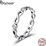 👉 BAMOER Authentic 100% 925 Sterling Silver Infinity Blessings Endless Love Finger Rings for Women Sterling Silver Jewelry SCR181