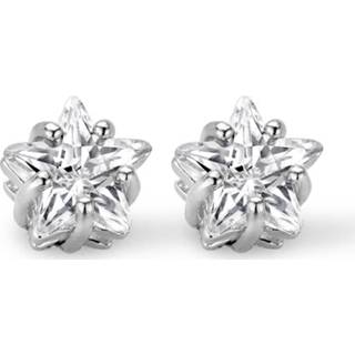 👉 Oorsteker zilverkleurig zilveren One Size no color New Bling 9NB-0007 - oorstekers zirkonia ster 6 mm 8719497238460