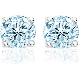 Oorsteker zilverkleurig blauw zilveren One Size no color New Bling 9NB-0016 - oorstekers zirkonia rond 6 mm / 8719497238552