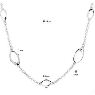 👉 Zilver gerhodineerd zilveren active glanzend vrouwen zilverkleurig TFT Ketting Ovaaltjes 2,0 mm 40 + 4 cm 8718834597383