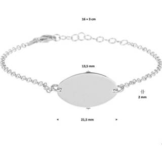 👉 Armband zilver gerhodineerd vrouwen active zilverkleurig TFT Ovaal 2,0 mm 16 + 3 cm 8718834601646