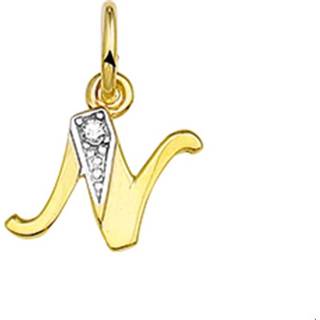 👉 Bedel geelgoud diamant goud active vrouwen TFT Letter N 0.01ct H P1 8718834221769