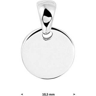 👉 Zilver gerhodineerd glanzend unisex active zilverkleurig TFT Graveerhanger Rond 8718834577002