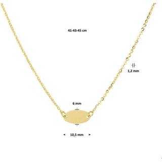 👉 Hals ketting geelgoud active glanzend vrouwen goudkleurig TFT Collier Ovaal 1,2 mm 41 - 43 45 cm 8718834590025