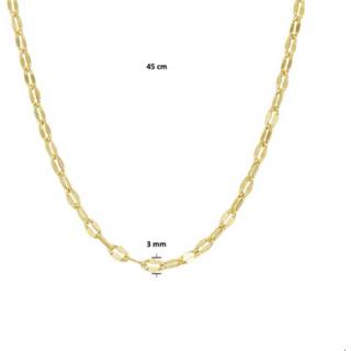 👉 Hals ketting geelgoud glanzend active vrouwen goudkleurig TFT Collier 3,0 mm 45 cm 8718834599653