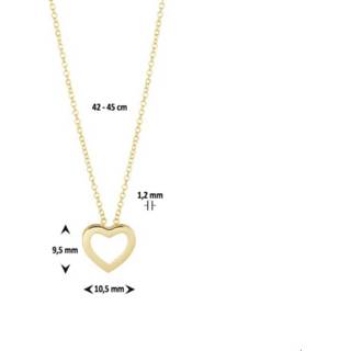 👉 Hals ketting geelgoud glanzend active vrouwen goudkleurig TFT Collier Hart 1,2 mm 42 - 45 cm 8718834564859