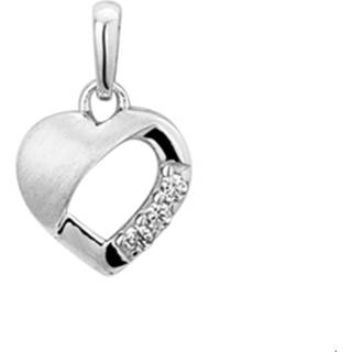 👉 Hanger zilver gerhodineerd active hart mat glanzend vrouwen zilverkleurig TFT Zirkonia Poli/mat 8718834461424