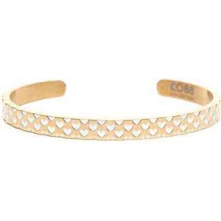 👉 Bangle armband goudkleurig staal geelgoudverguld vrouwen active CO88 Collection 8CB-90100 - Stalen hart patroon one-size 8719743154032
