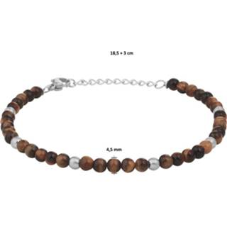 👉 Armband staal mannen active bruin TFT Tijgeroog 4,5 mm 18,5 + 3 cm 8718834575589