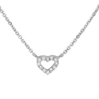 👉 TFT Collier Witgoud Hart Diamant  0.05ct H  P1 1mm 41-43-45cm