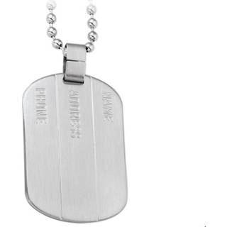 👉 Hals ketting staal glanzend mannen active zilverkleurig TFT Collier Dogtag Mat 50 cm 8718834282524