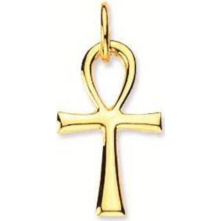 👉 Oorhanger active glanzend kruis algemeen geel Religious Gouden Hanger Kruisje Levensteken23 x 11 mm 246.0080.00 - Timefortrends 8712121043607