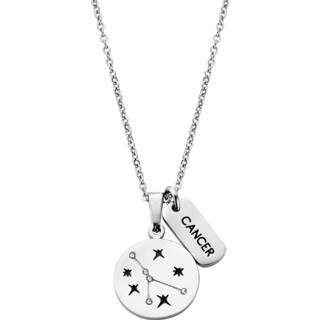 👉 Hals ketting staal vrouwen active zilverkleurig CO88 Collection Zodiac 8CN 26067 Stalen Collier met Hanger - Sterrenbeeld Kreeft Lengte 42 + 5 cm 8719874226493