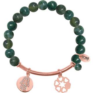 👉 Armband groen One Size no color CO88 met bedels bar/fatima's hand/harten rosé/groen 8CB-50010 8718754157308
