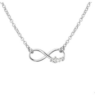 👉 Zilver gerhodineerd zilveren vrouwen active zilverkleurig TFT Ketting Infinity En Tekst Love 2,0 mm 40 + 4 cm 8718834398577