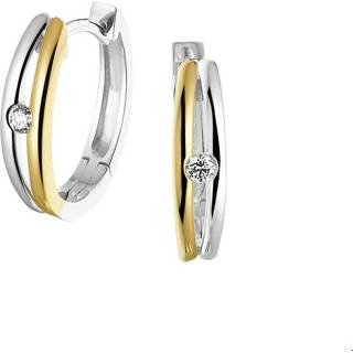 👉 Diamant bicolor goud One Size no color TFT Klapcreolen 0.07ct (2x0.035ct) H SI Glanzend 8718834564651