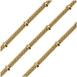 👉 Goudkleurig staal edelstaal vrouwen karabijnslot mesh active collier glanzend Quoins QK-EN4 Ketting Hollow 2,3 mm 90 cm 8718559032008