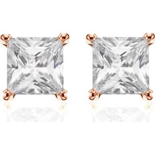 👉 Oorsteker zilveren One Size no color New Bling 9NB-0050 - oorstekers zirkonia vierkant 8 mm rosékleurig 8719497238897