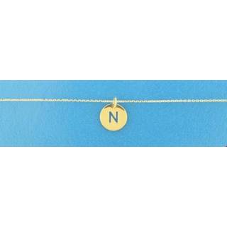 👉 Hals ketting geelgoud active glanzend vrouwen goudkleurig TFT Collier Letter N 0,8 mm 40 - 42 44 cm 8718834595242