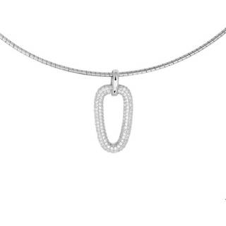 👉 Hanger zilveren zilver gerhodineerd active vrouwen glanzend zilverkleurig TFT Ketting 1,5 mm breed 42 + 3 cm lang. met Zirkonia 8718834563708