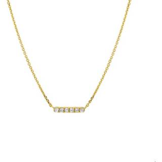 👉 Hals ketting diamant geelgoud glanzend active vrouwen goudkleurig TFT Collier 0.07ct H P1 41-43-45cm 8718834489534