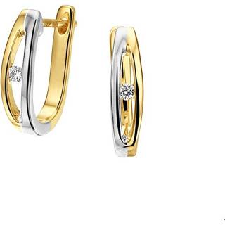 👉 Goud diamant bicolor glanzend active vrouwen goudkleurig TFT Klapcreolen 0.045ct (2x0.0225ct) H SI 8718834537099
