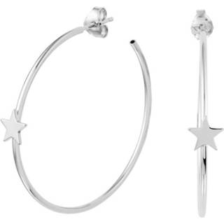 👉 Zilver One Size no color TFT Stekercreolen Ster Gerhodineerd Glanzend 8718834576890