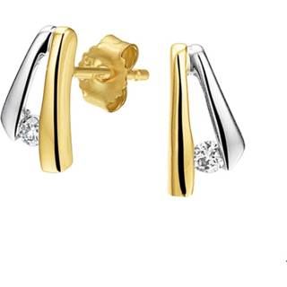 👉 Oorknop bicolor goud diamant vrouwen glanzend active goudkleurig TFT Oorknoppen 0.052ct (2x 0.026ct) H SI 9.5 mm x 5.5 8718834537112