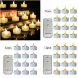 👉 Afstandsbediening 12pcs Flickering LED Candle Lights With Remote Control Flameless Electric Tealight