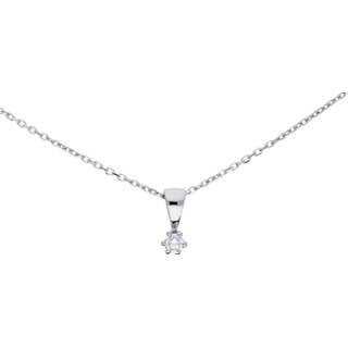 👉 Ankerketting witgouden diamant rond vrouwen karabijnslot anker schakel active kast collier glanzend Glow 43 cm met Hanger 0.054 ct 202.3006.42 8712121610762