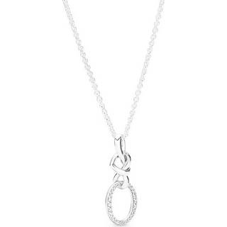 👉 Zilver glanzend anker vrouwen karabijnslot active Pandora 398078CZ Ketting Knotted Hearts 60 cm 5700302776447