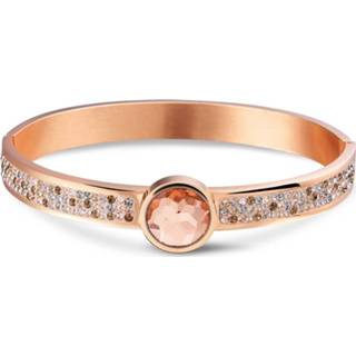 👉 Armband staal vrouwen active Mi Moneda BRA-PIC-52-19 Peach Picante SS Rosegoldplated Bracelet with Swarovski Crystals 8719116013294