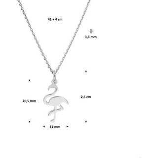 👉 Zilveren zilver gerhodineerd glanzend active vrouwen zilverkleurig TFT Ketting Flamingo 1,1 mm 41 + 4 cm 8718834597468